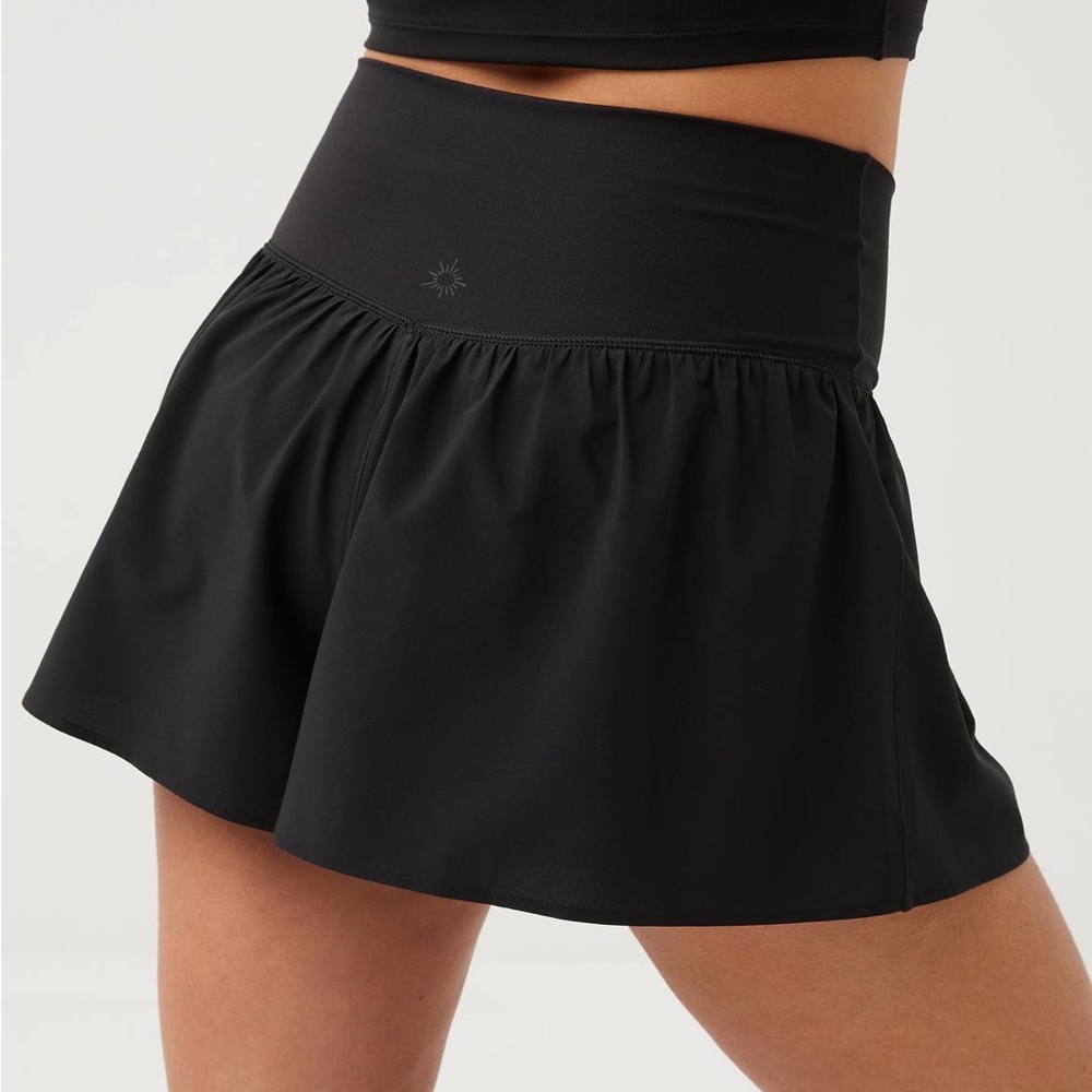 Black offline by aerie crossover flowy shorts